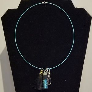 Blue Hope And Wish Bottle Necklace